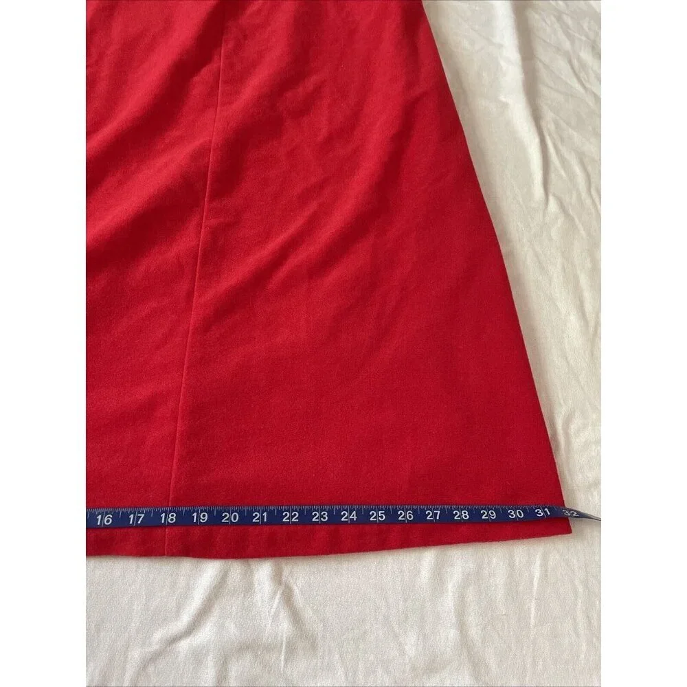 Red Quilted Long Zip-Up Robe Heather Collection Made In USA Large - Picture 8 of 12